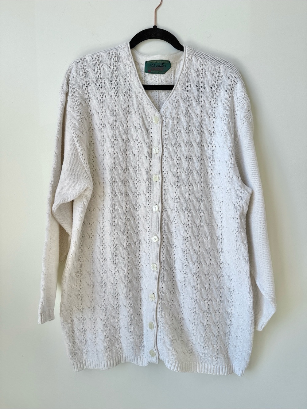 VINTAGE Northern Reflections by Parkhurst cotton knit long cardigan sweater